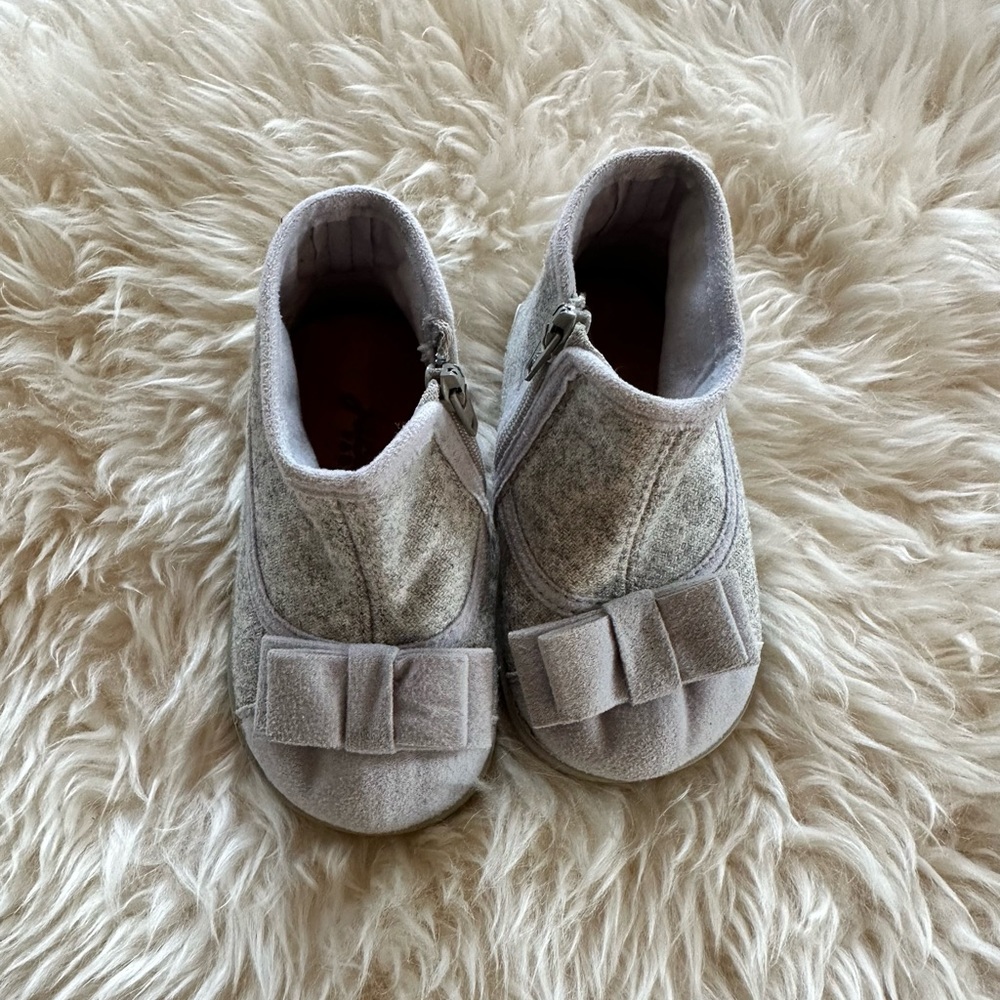 Jacadi Paris Gray Woolen Toddler Shoes Size 4